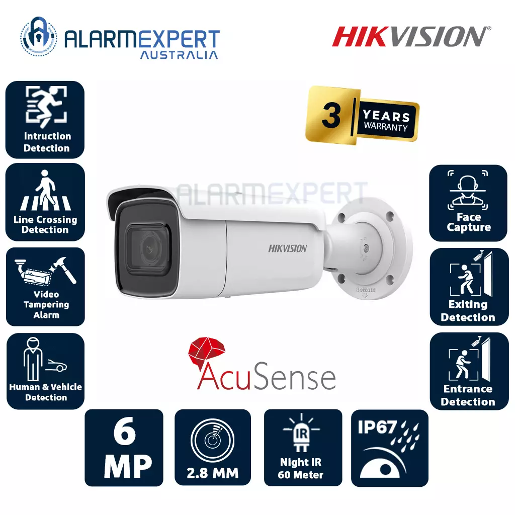 Hikvision 6MP AcuSense Powered-by-DarkFighter Motorized Varifocal Camera (2.8-12mm)