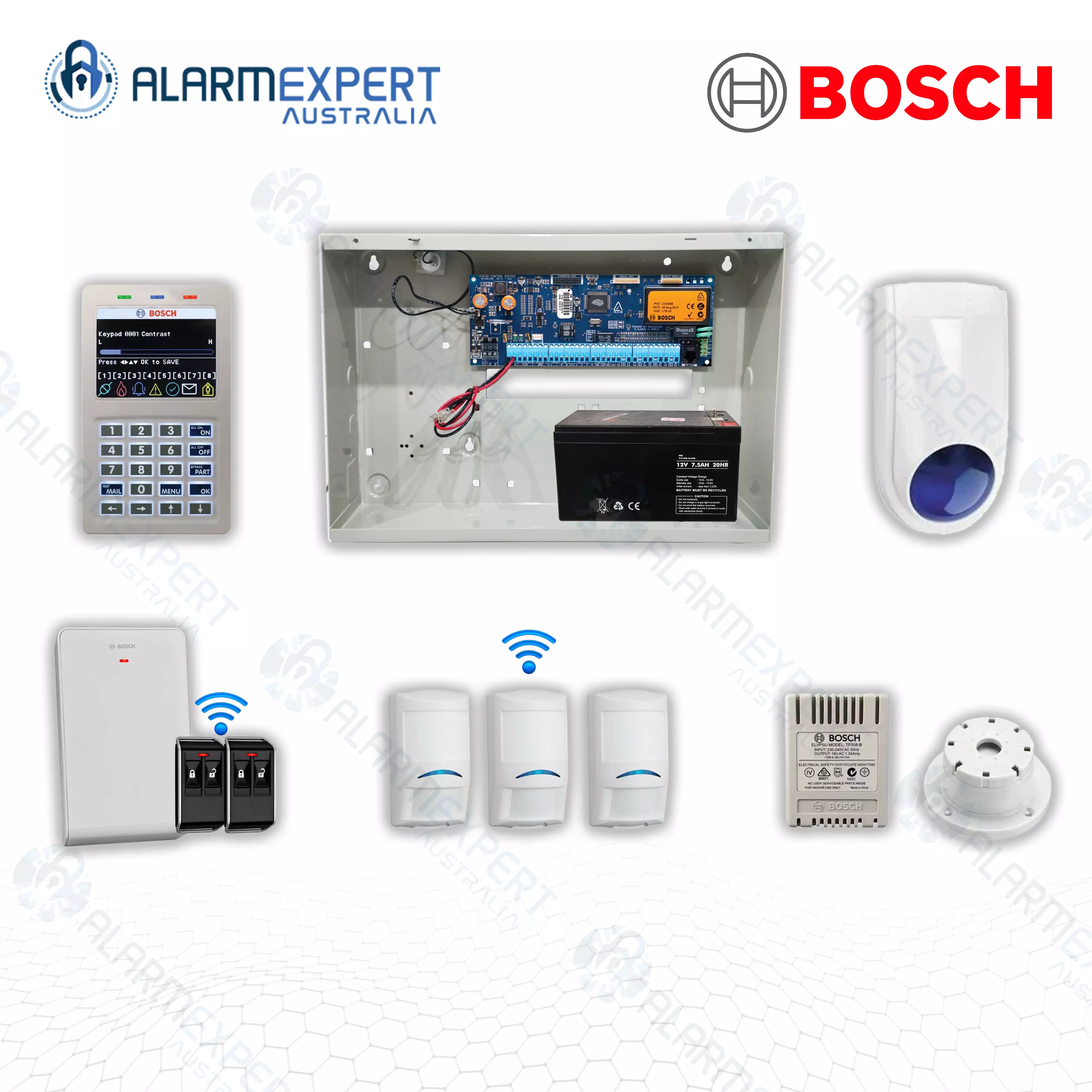 Bosch 6000 Smart Kit with 3 PIRs, Receiver and 2 Remotes.