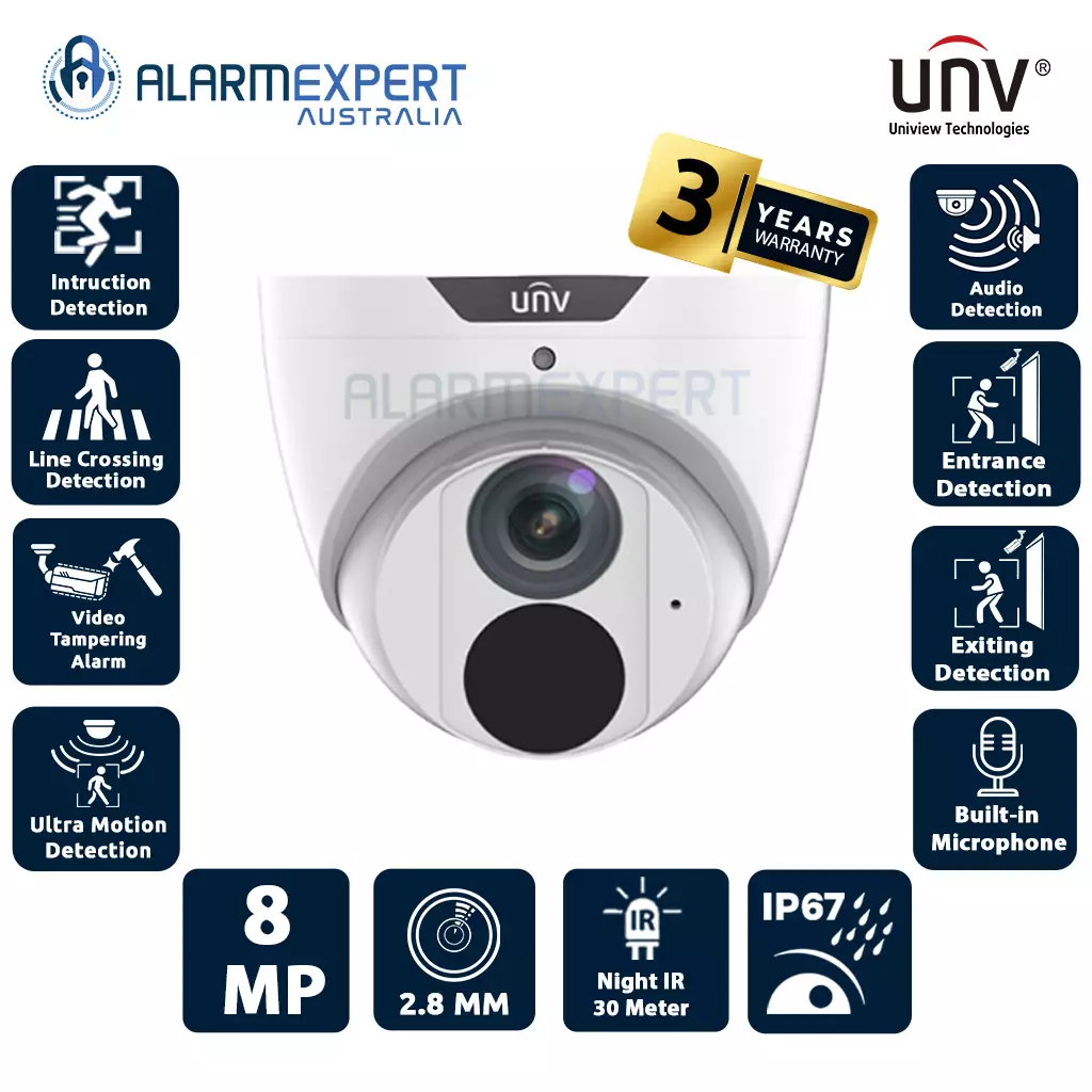 Uniview 8MP LightHunter Deep Learning Dome Network Camera