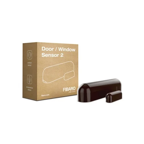 Fibaro - FGDW-002-7 Z-Wave Door Sensor Dark Brown