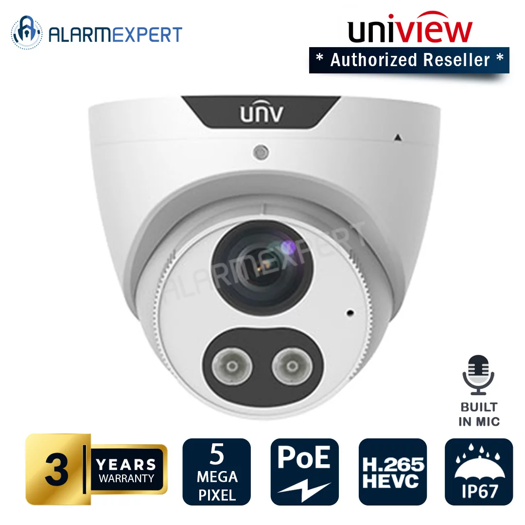 Uniview 5MP HD Light and Audible Warning Fixed Eyeball IPC3615SB-ADF28KMC-I0