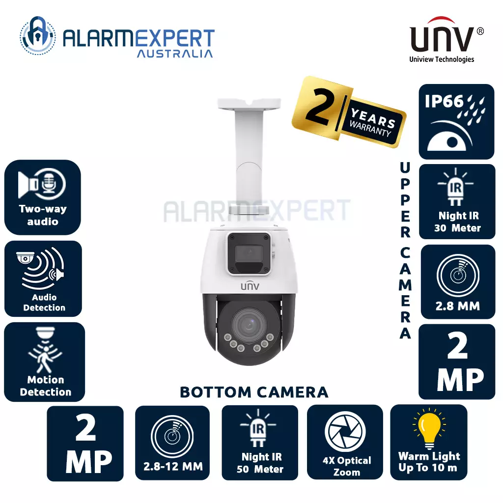 Uniview 2x 2MP Lighthunter Dual-lens Network PTZ camera IPC9312LFW-AF28-2X4