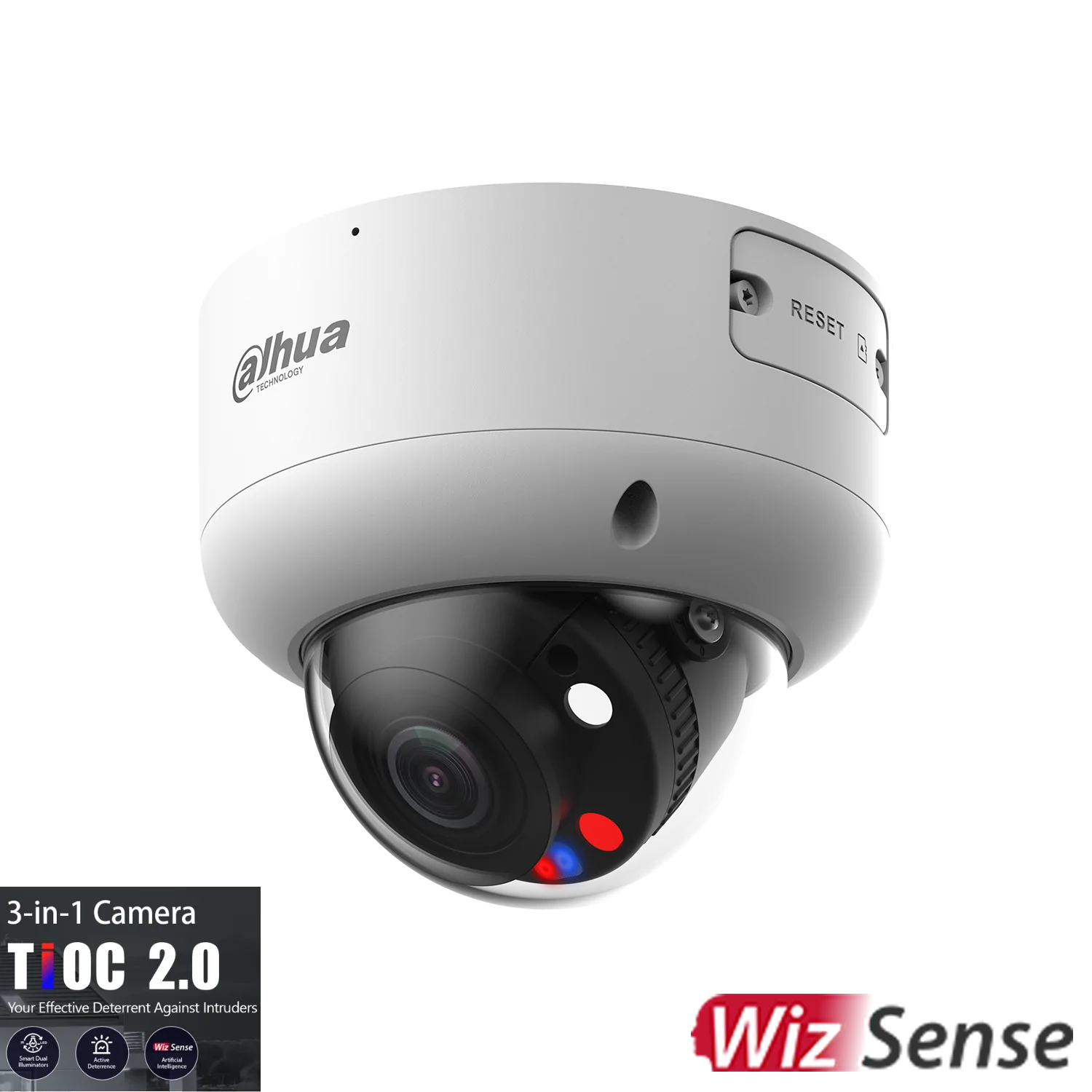 Dahua 8MP TIOC 2.0 Active Deterrence Dome WizSense IP Camera DH-IPC-HDBW3849R1P-ZAS-PV-27135