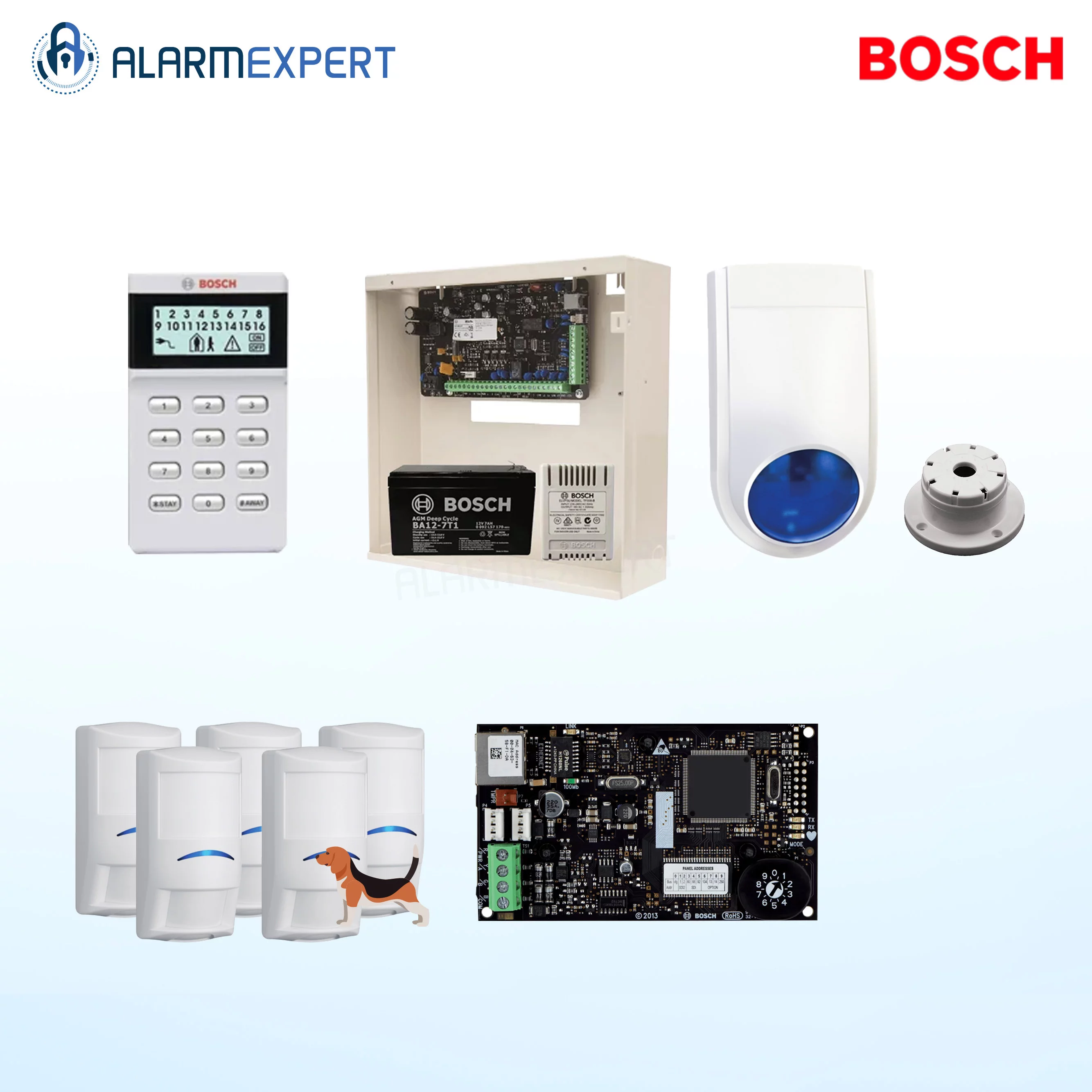 Bosch Solution 2000 IP+ 5 Tri-Techs (Pet Proof) + Icon Keypad