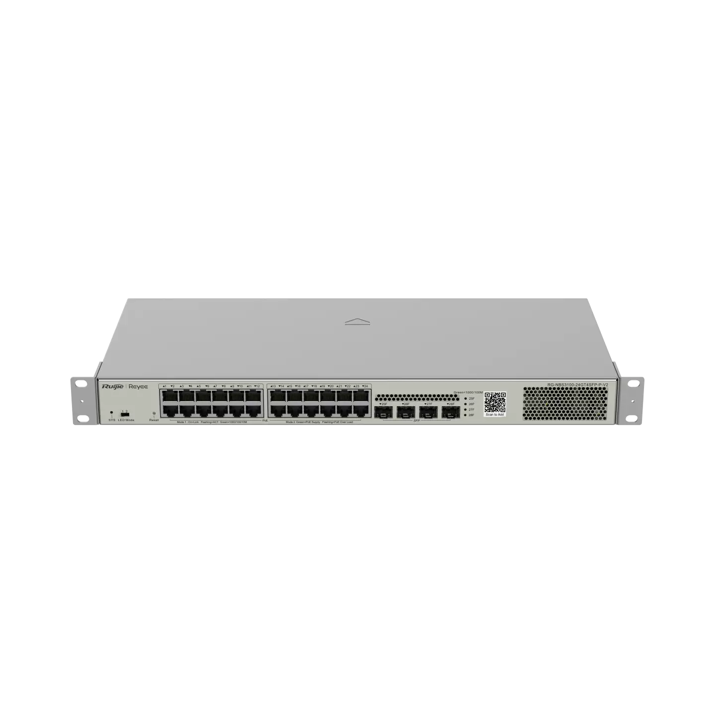 Ruijie 28-Port Gigabit Layer 2 Cloud Managed PoE Switch RG-NBS3100-24GT4SFP-P-V2