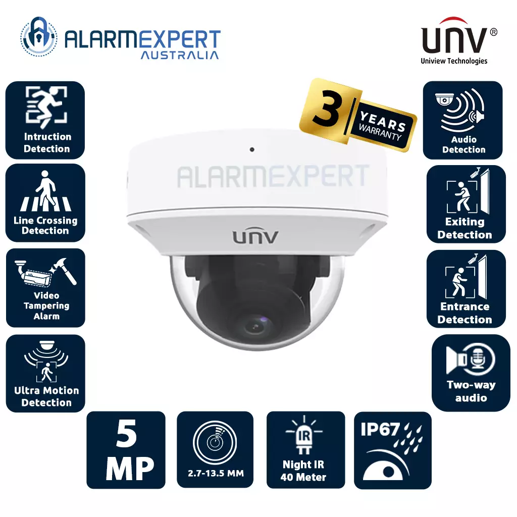 UNV 5MP HD LightHunter IR VF Dome Network Camera IPC3235SB-ADZK-I0