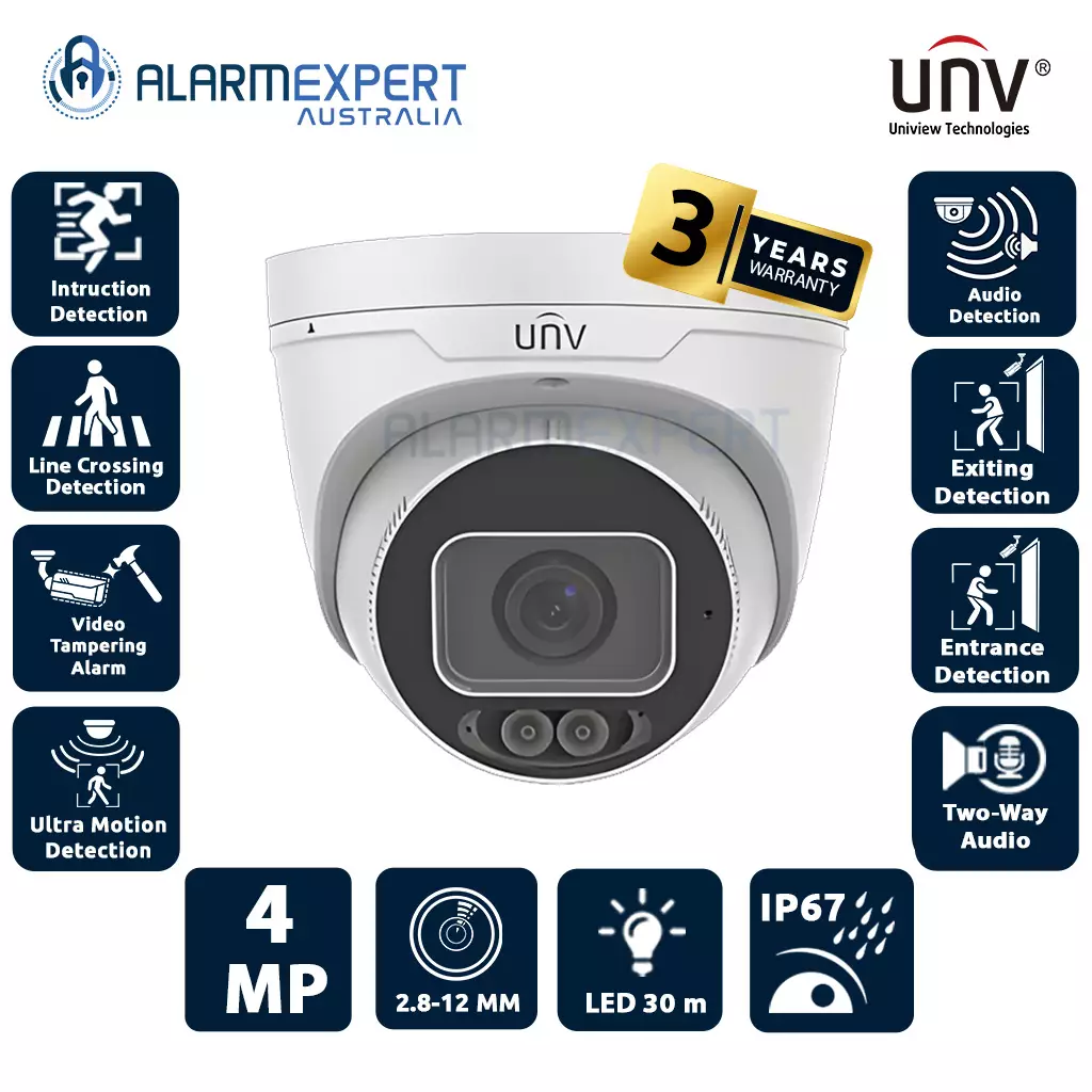 Uniview 4MP HD Intelligent Dual Illuminators ColorHunter Eyeball Network Camera IPC3634SE-ADZK-WL-I0