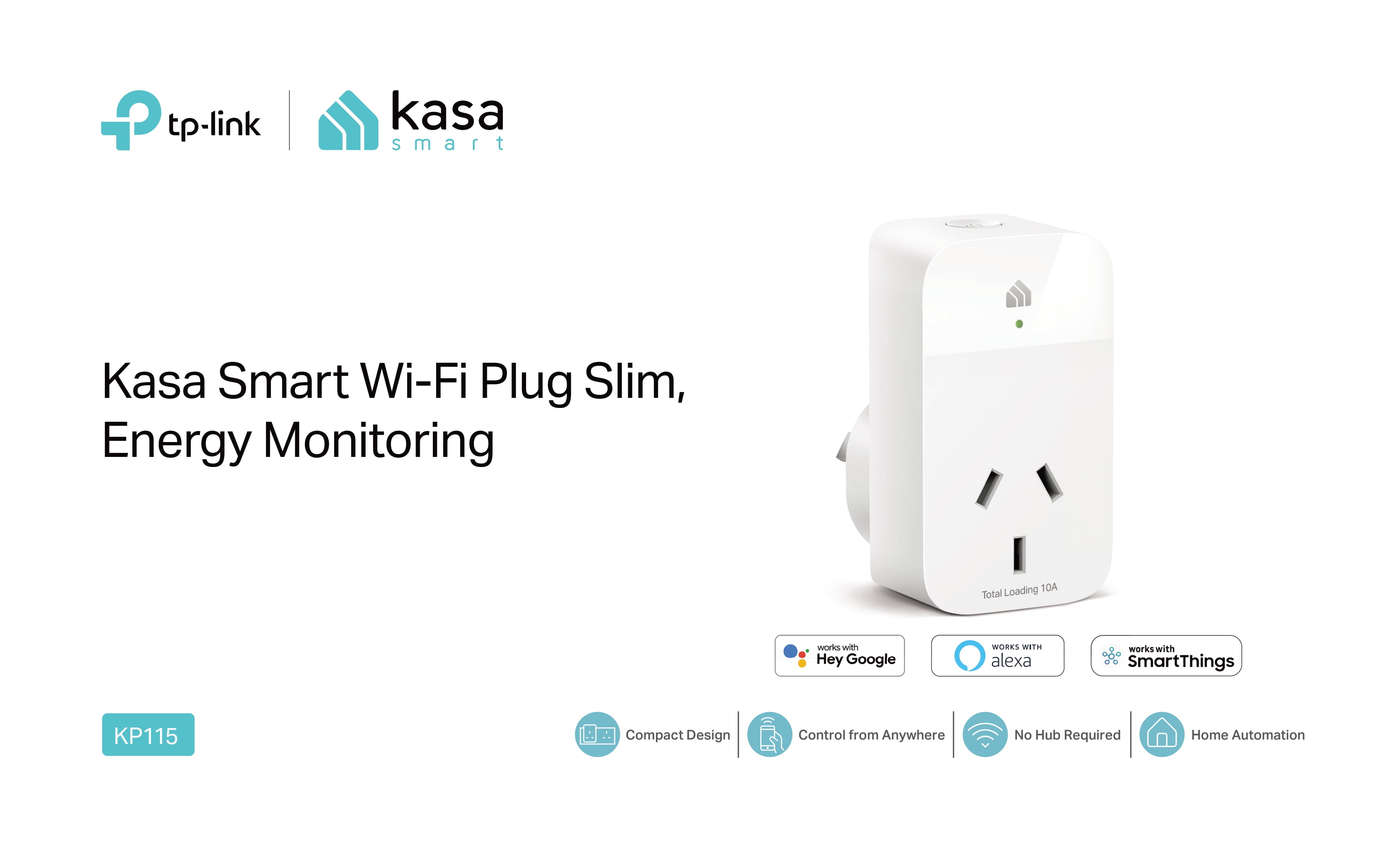 TPLink Kasa Smart WiFi Plug Slim with Energy Monitoring KP115