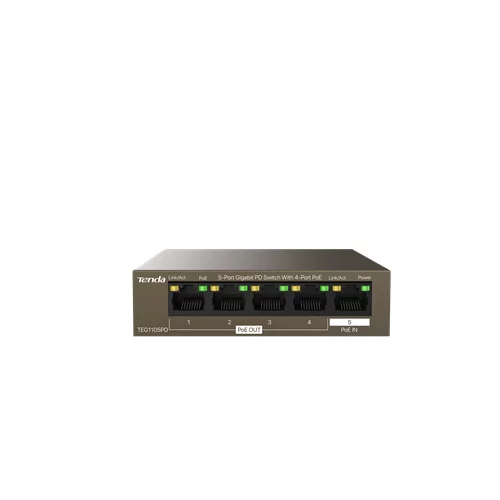 Tenda 5-Port Gigabit PD Switch With 4-Port POE TN-TEG1105PD