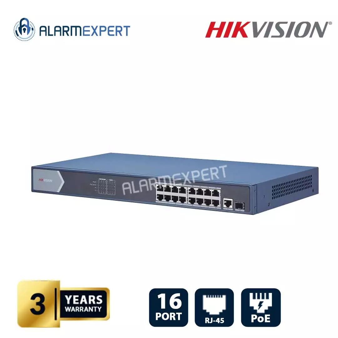 Hikvision 16 Port Gigabit Unmanaged POE Switch DS-3E0518P-E