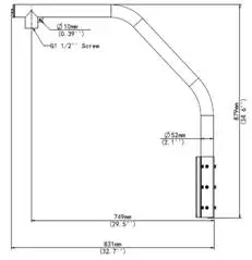 Uniview TR-WE45-B-IN PTZ Dome Gooseneck Bracket Mount