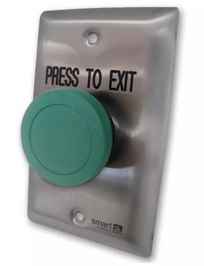 Smart ARLSWP-8G Push Button Green Mushroom Head On Curved Stainless Steel