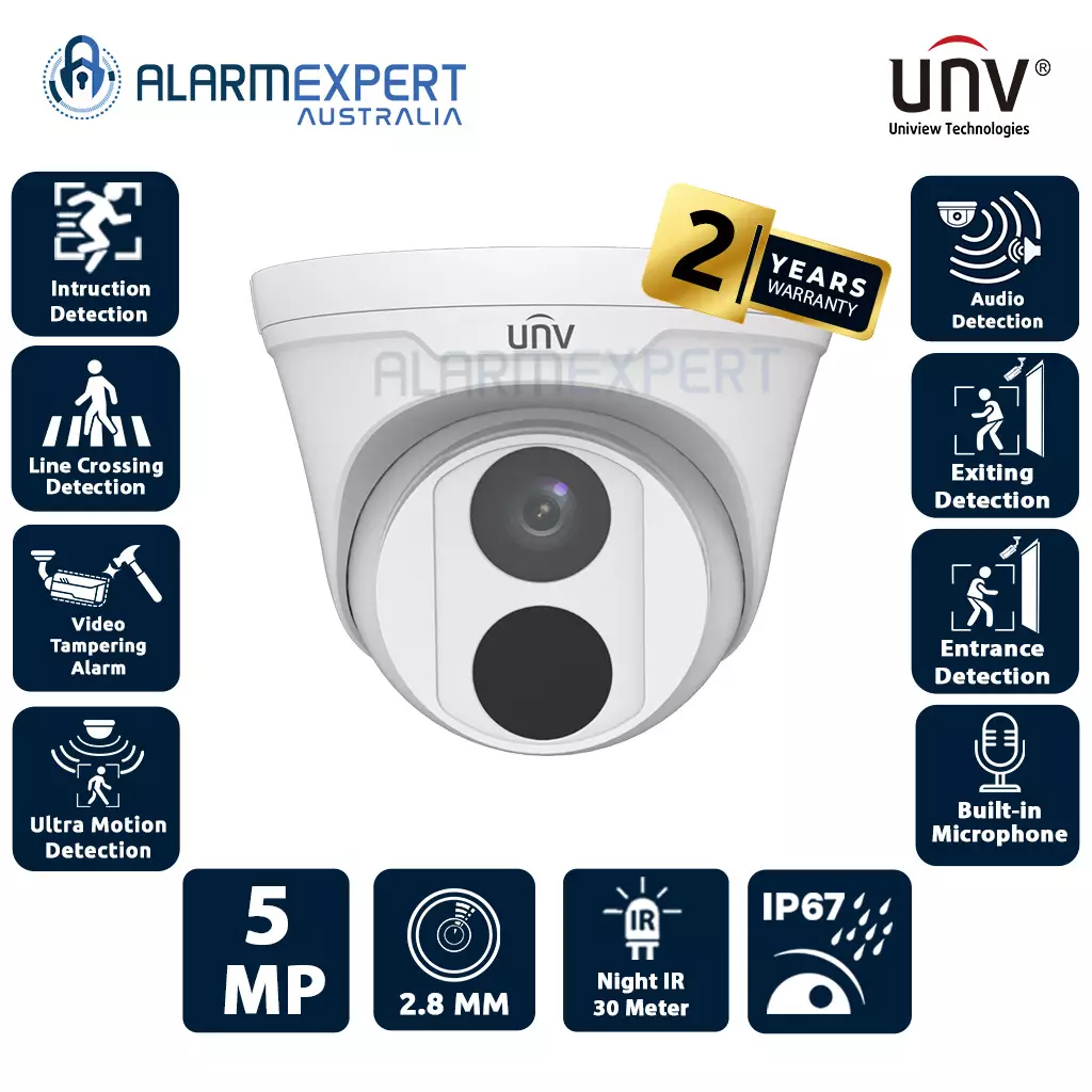 UNV 5MP HD LightHunter IR Fixed Eyeball Network Camera 2.8mm@F1.6 IPC3615SB-ADF28KM-I0