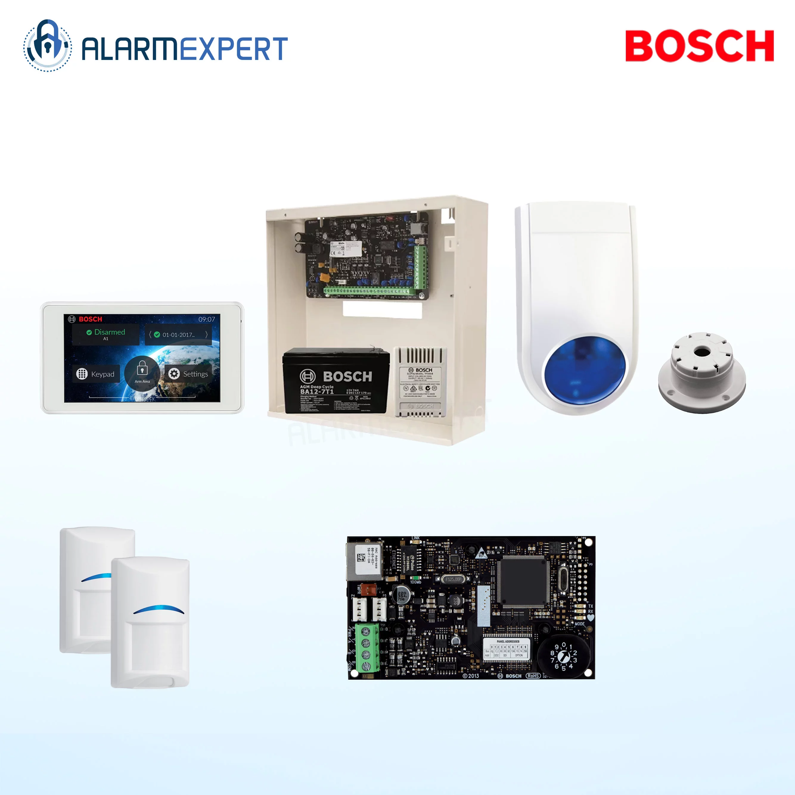 Bosch Solution 2000 IP + 2 PIRs + 5" Touch screen Keypad