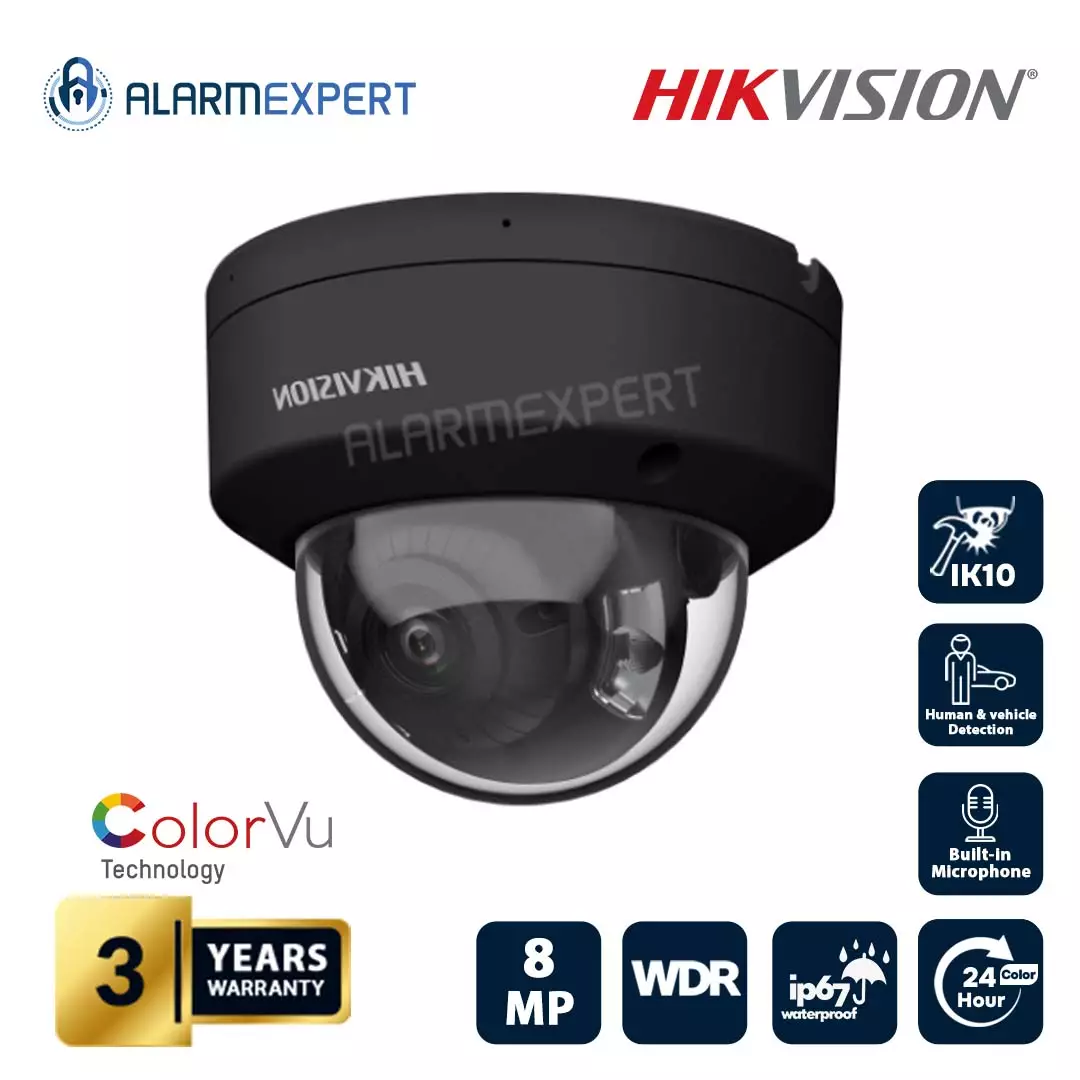 Hikvision DS-2CD2187G2-LSU 8 MP ColorVu Dome IP Camera Black