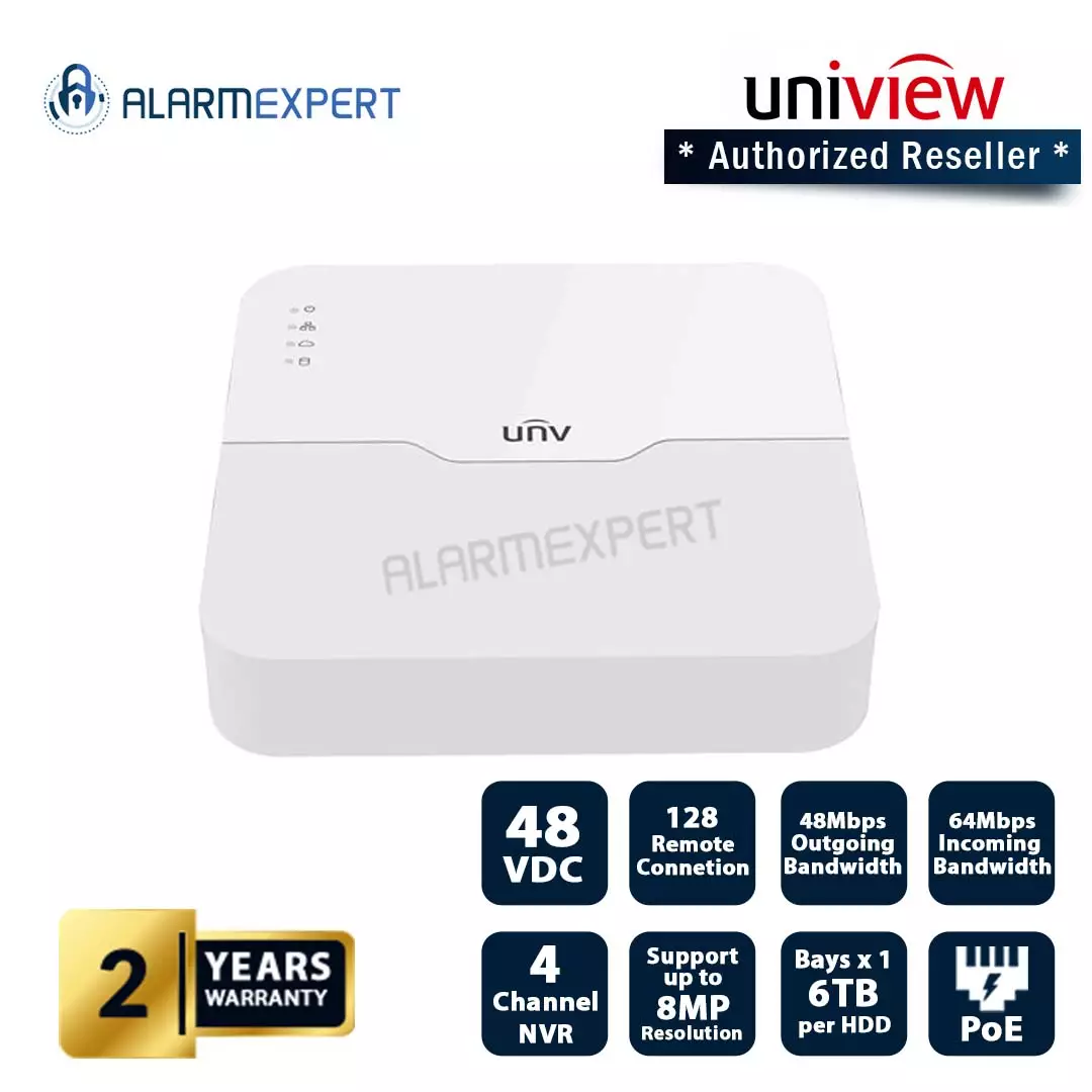 Uniview 4-ch 1-SATA Ultra 265/H.265/H.264 NVR NVR301-04LS3-P4