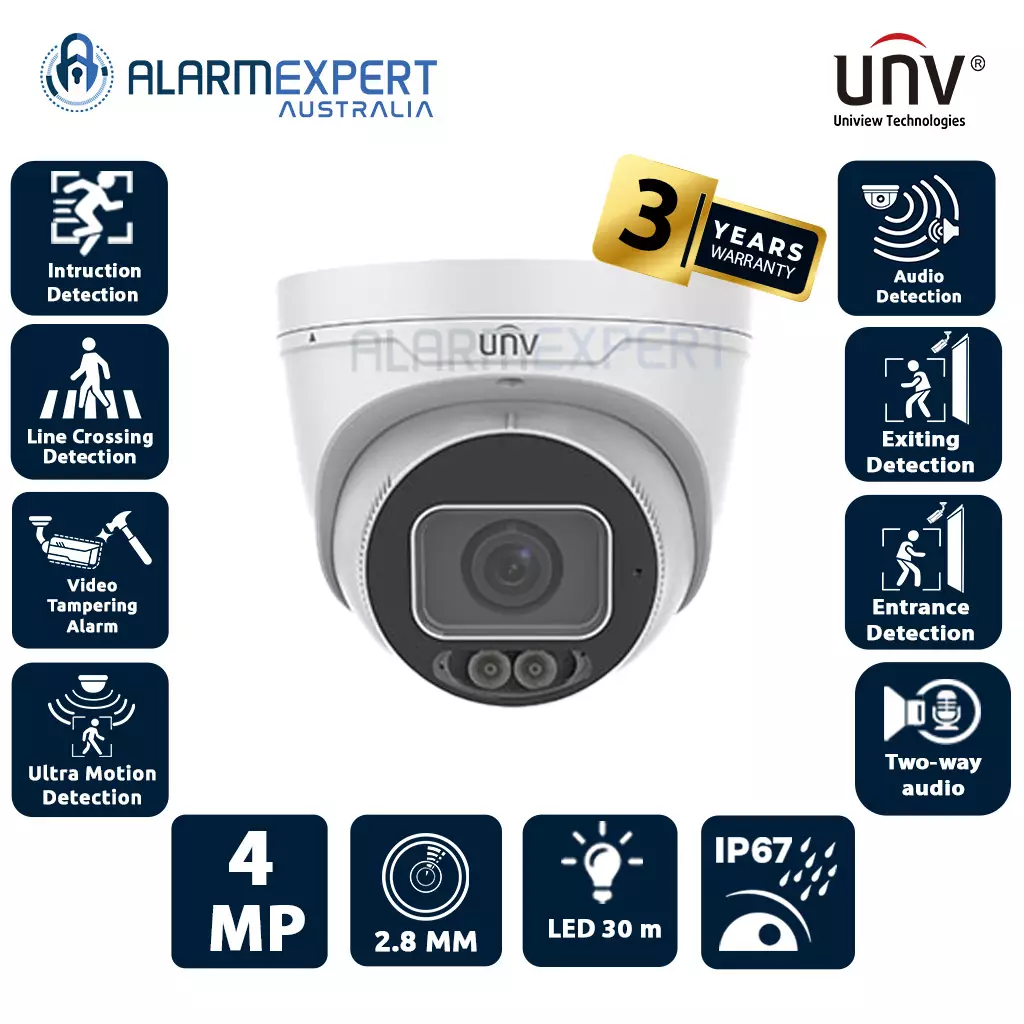 Uniview 4MP HD Intelligent ColorHunter Fixed Eyeball Network Camera IPC3634SE-ADF28K-WL-I0
