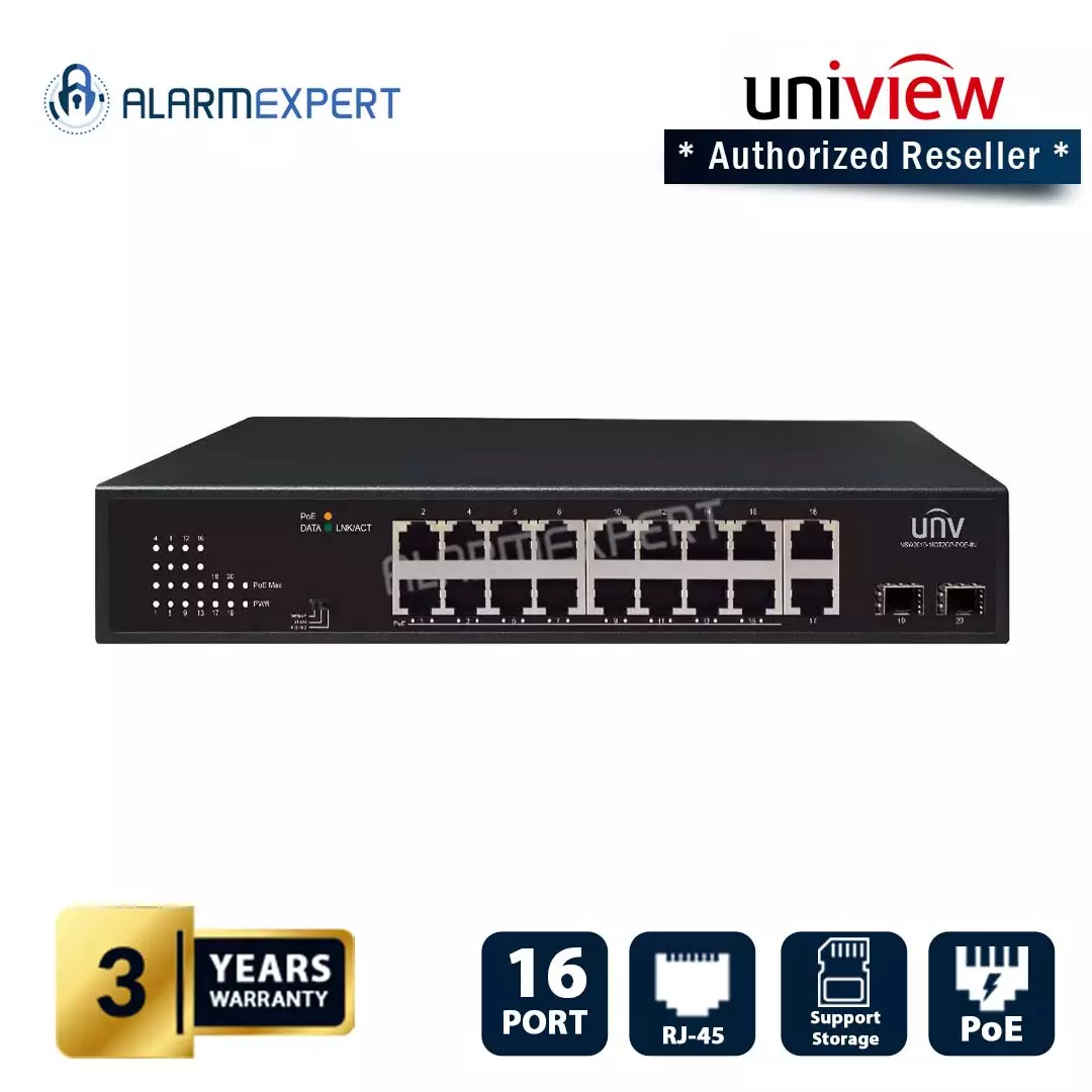 Uniview 16 Port Gigabit Ethernet Switch NSW2010-18GT2GP-POE-IN