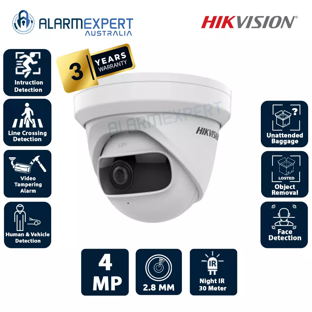 Hikvision 4 MP Super Wide Angle Fixed Turret Network Camera DS-2CD2345G0P-I