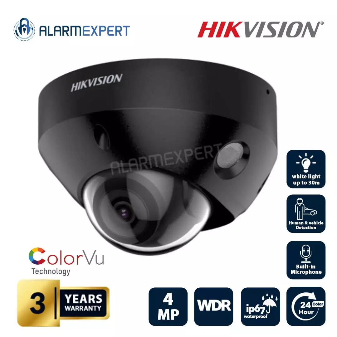 Hikvision DS-2CD2547G2-LS 4MP ColorVu Mini Dome IP Camera Black