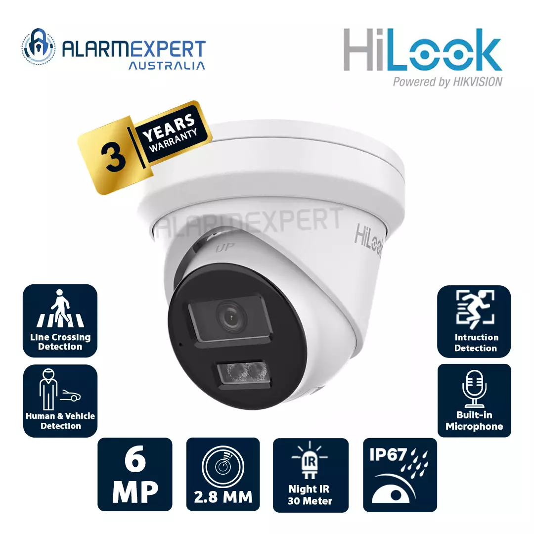 HiLook 6 MP Intelligent Dual IR Fixed Turret Network Camera IPC-T262H-MU