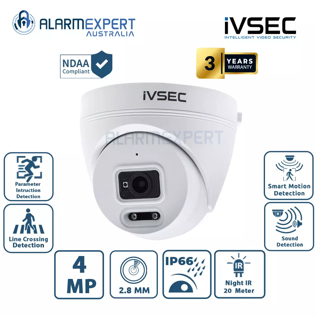 IVSEC IVNC000XA 4MP Fixed 2.8mm Turret IP Camera