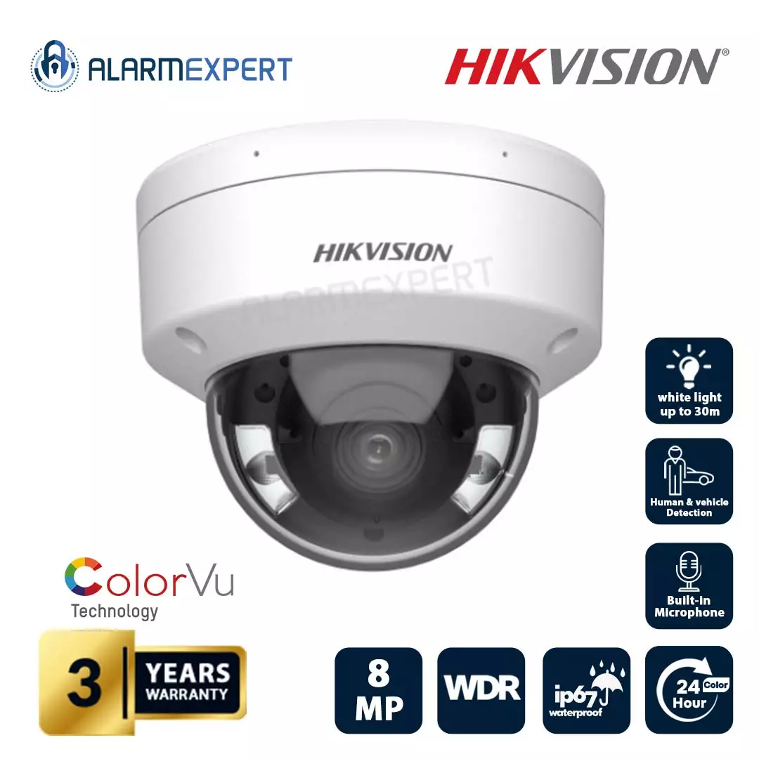 Hikvision 8 MP ColorVu Fixed Dome Network Camera DS-2CD2187G2-LSU