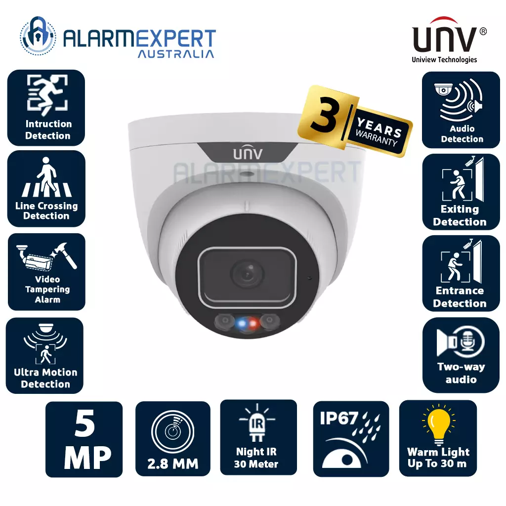 Uniview 6MP HD Intelligent Light and Audible Warning Lens 2.8 mm IPC3636SS-ADF28KMC-I1