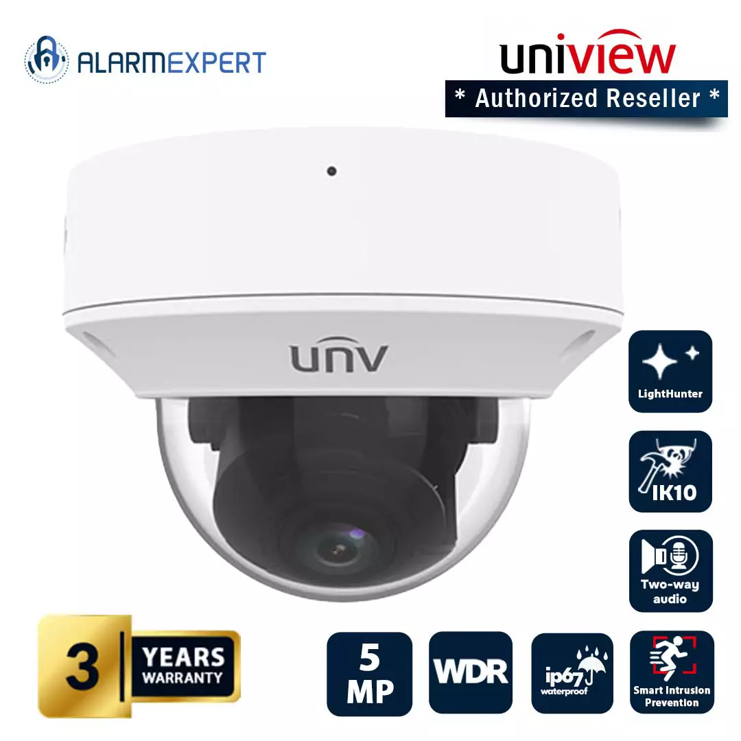 Uniview 5MP LightHunter Intelligent Vandal-resistant Dome Network Camera IPC3235SA-DZK