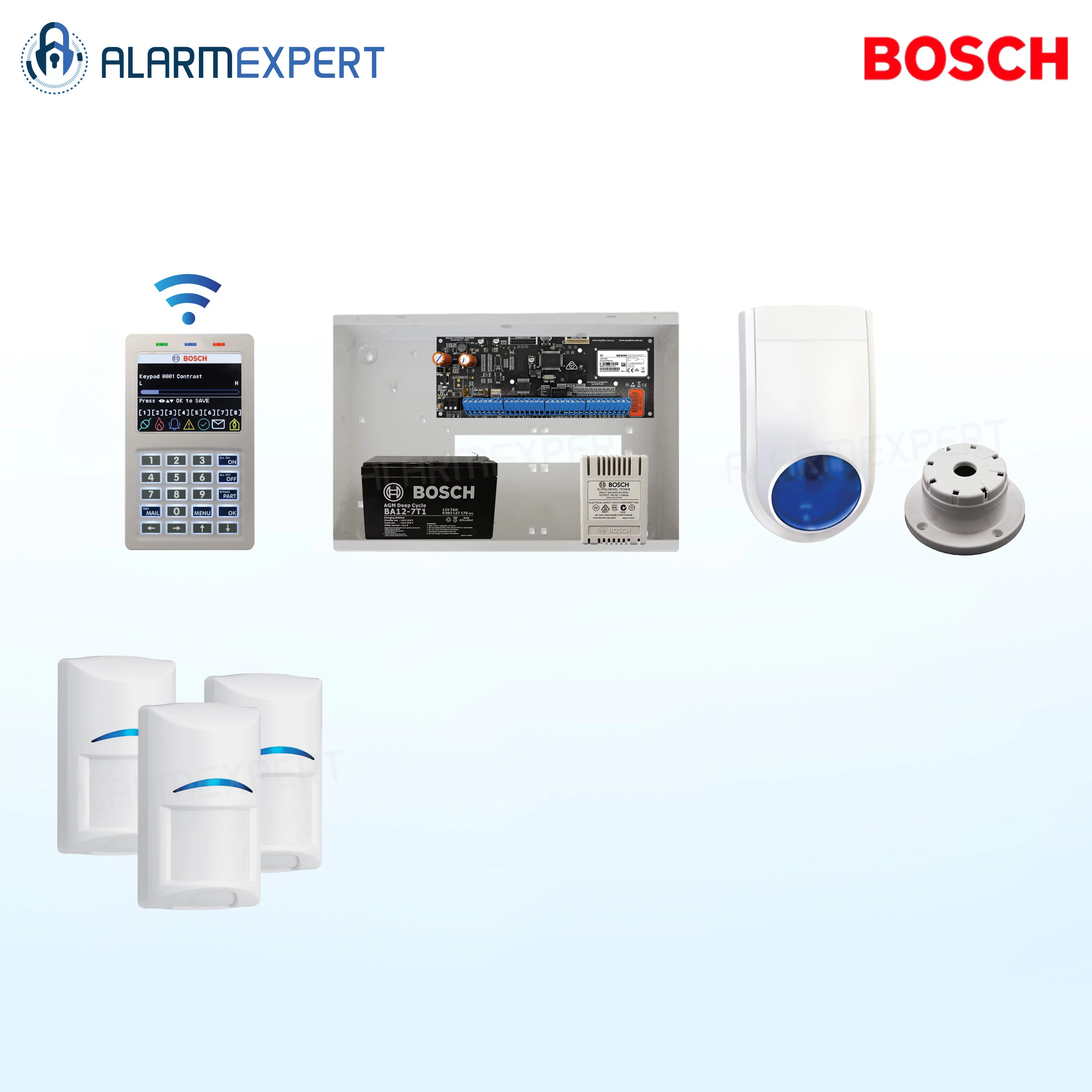 Bosch Solution 6000-WiFi Alarm Kit with 3x QUADs