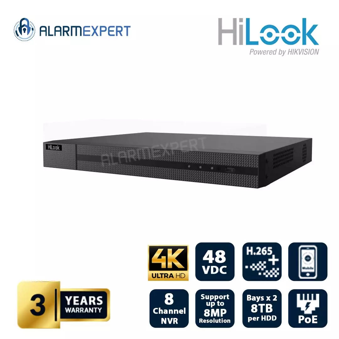 HiLook NVR 8CH 8x POE NVR-208MH-C/8P