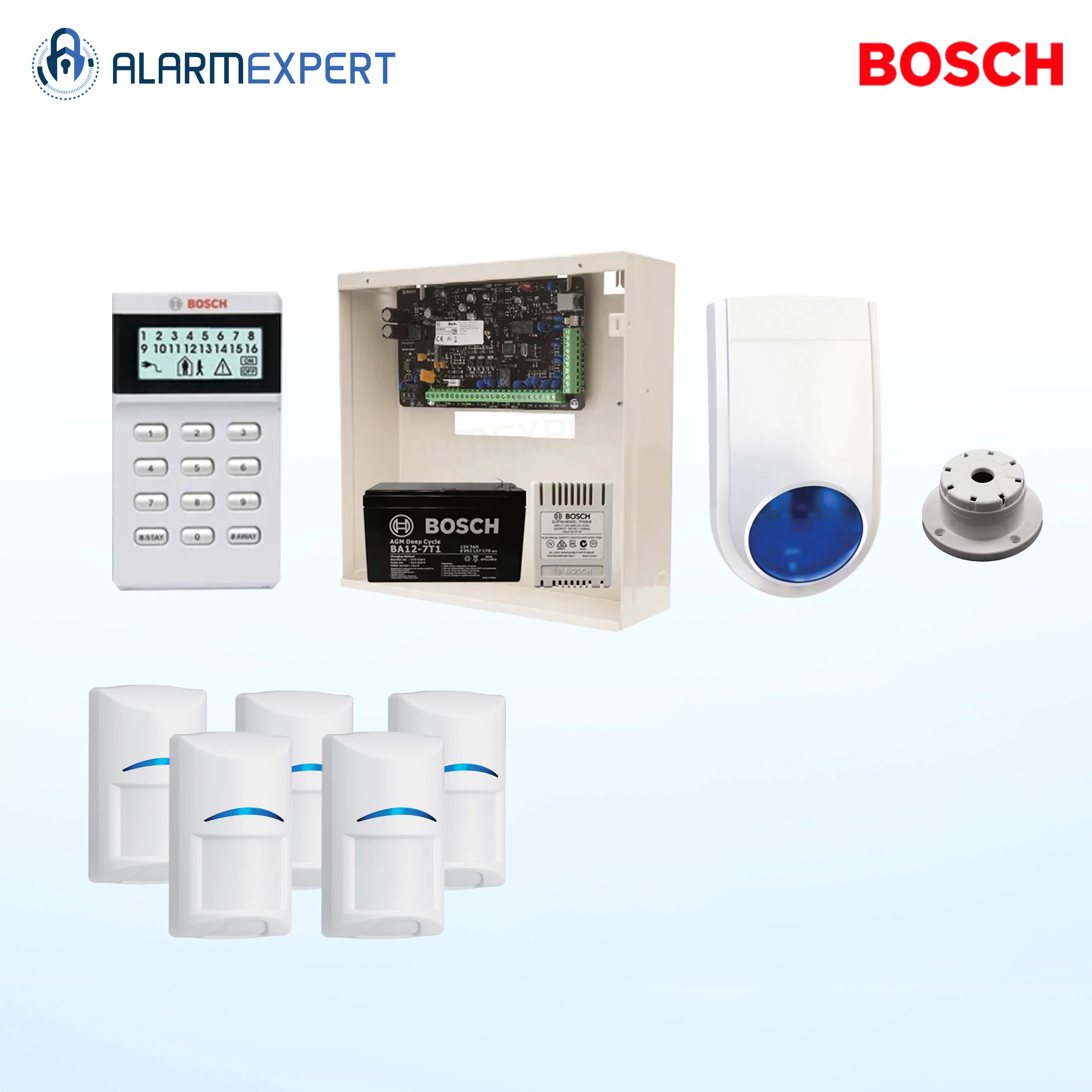 Bosch Solution 3000 + 5 PIRs + Icon Keypad K3K-ICON-B7000-PIR5