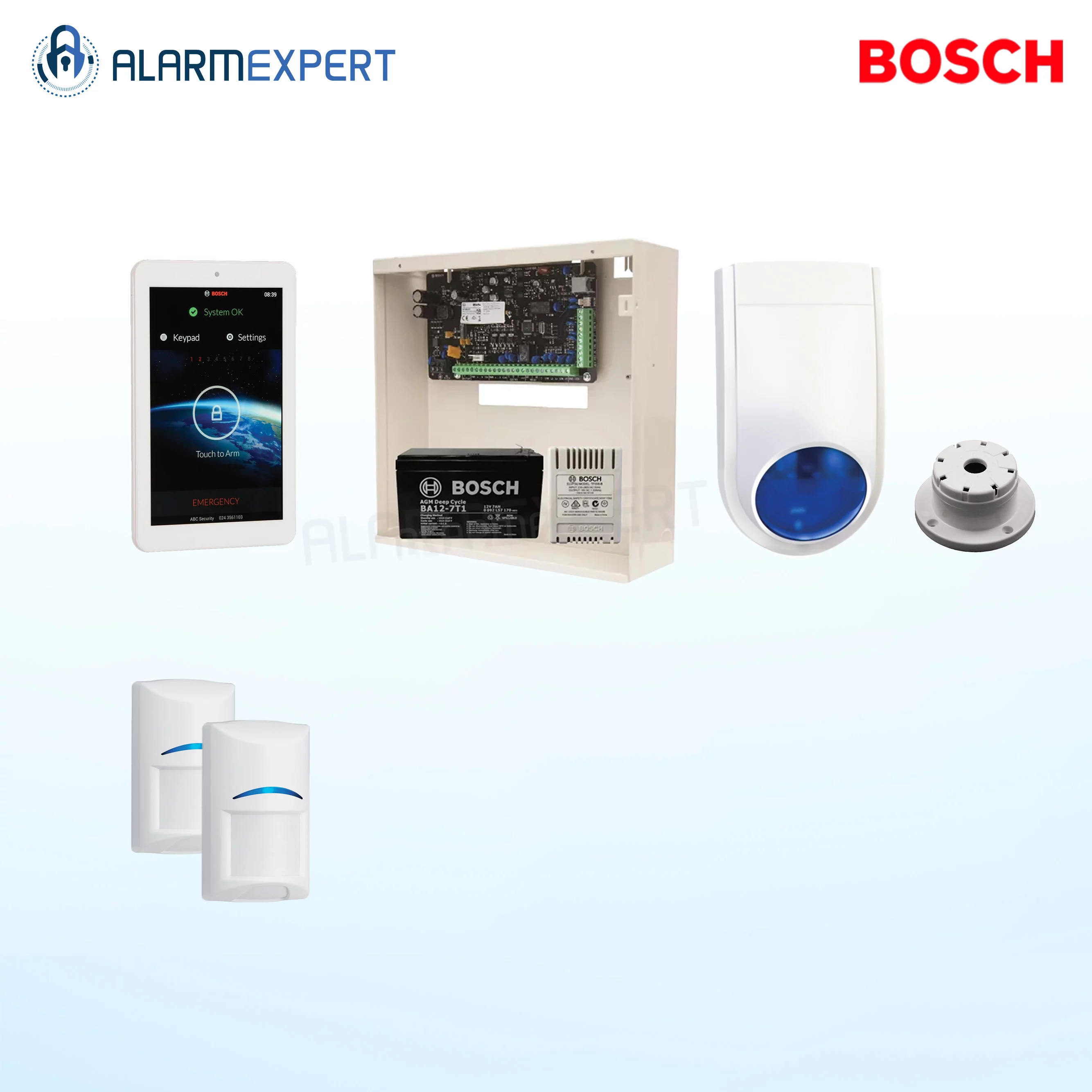 Bosch Solution 2000 + 2 PIRs + 7" Touch screen Keypad
