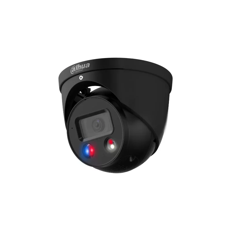 Dahua 5MP TiOC 2.0 Active Deterrence IP Turret Fixed Camera Black DH-IPC-HDW3549HP-AS-PV-S3-BLK