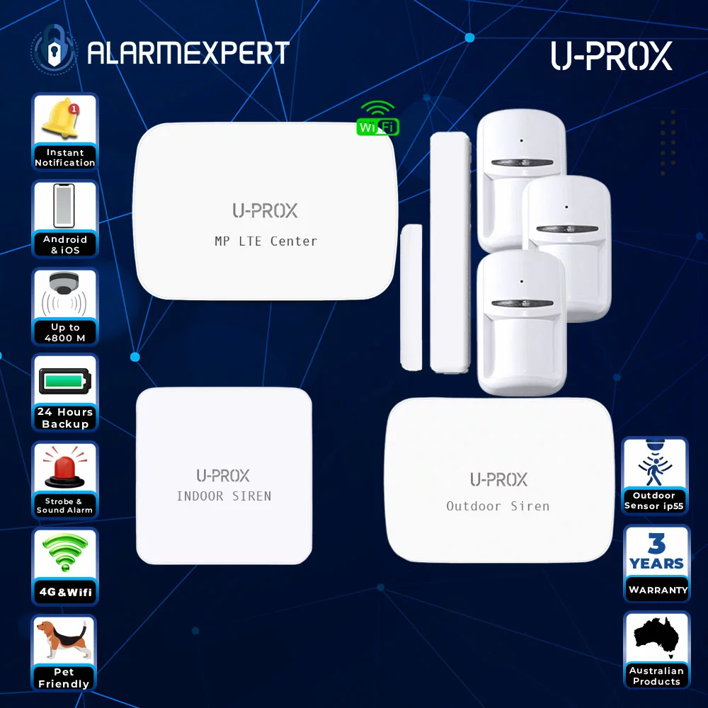 U-Prox Wireless Kit with 3x Combi VB PIR and Magnetic Contact