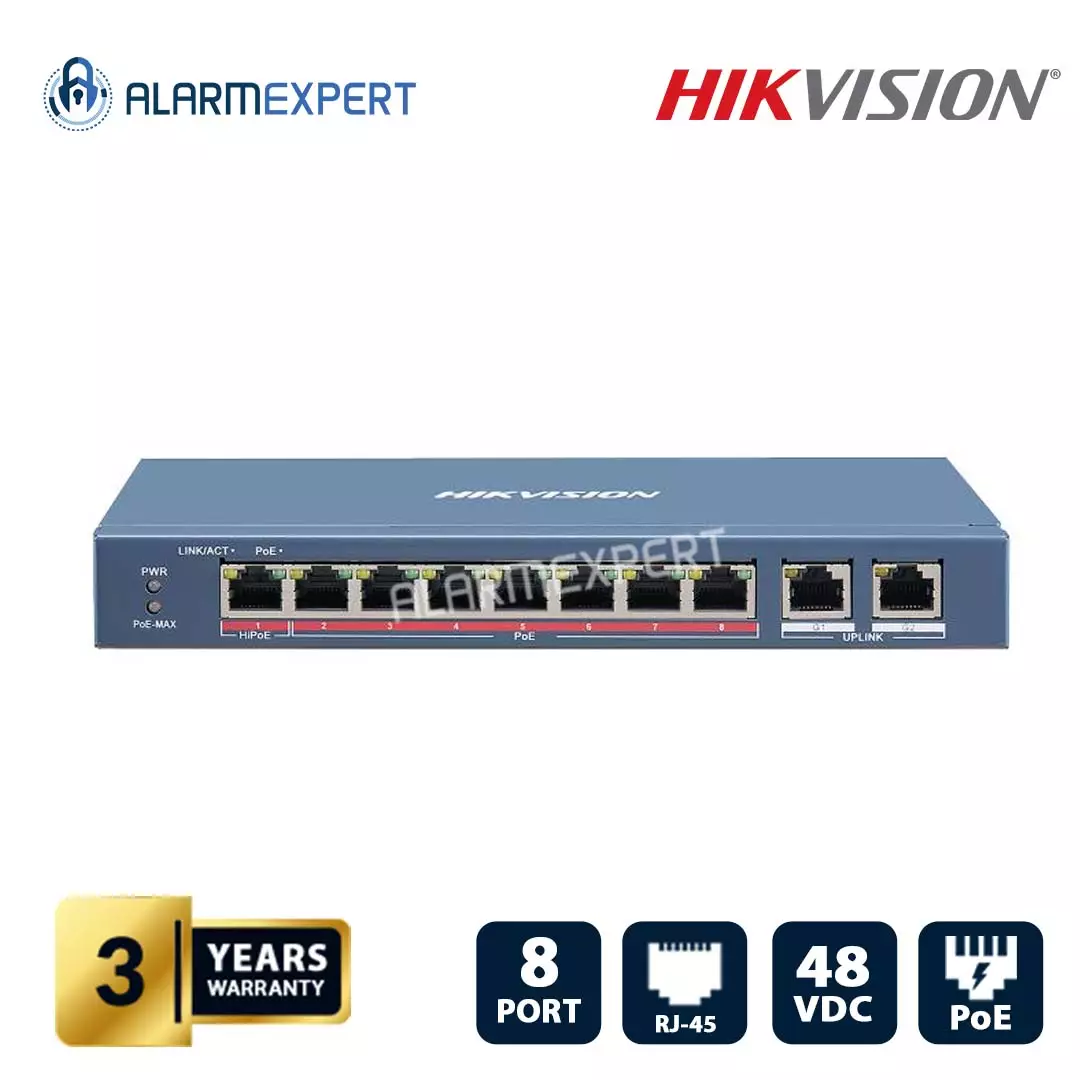 Hikvision 8 Port Fast Ethernet Unmanaged POE Switch DS-3E0310HP-E