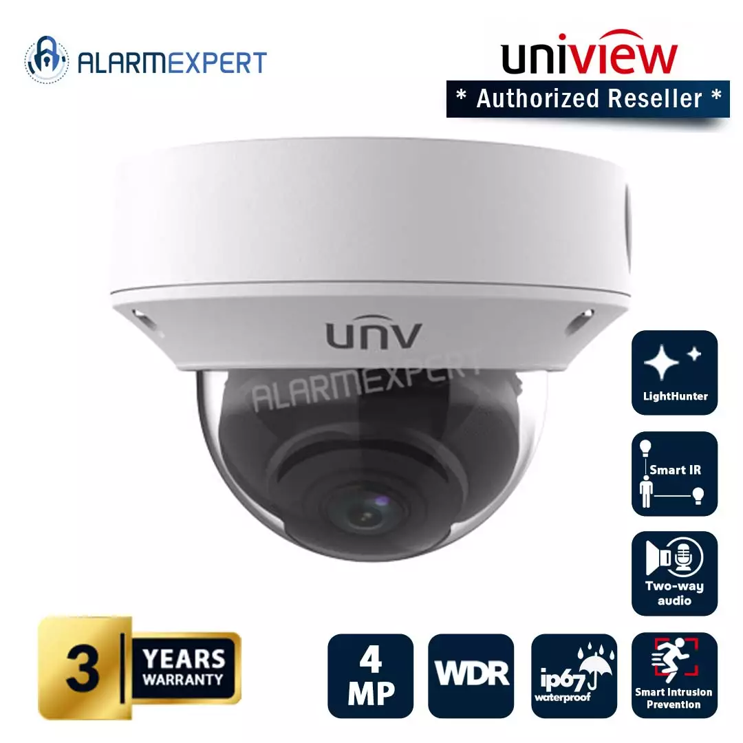 Uniview 4MP LightHunter Intelligent Vandal-resistant Dome Network Camera IPC3234SA-DZK