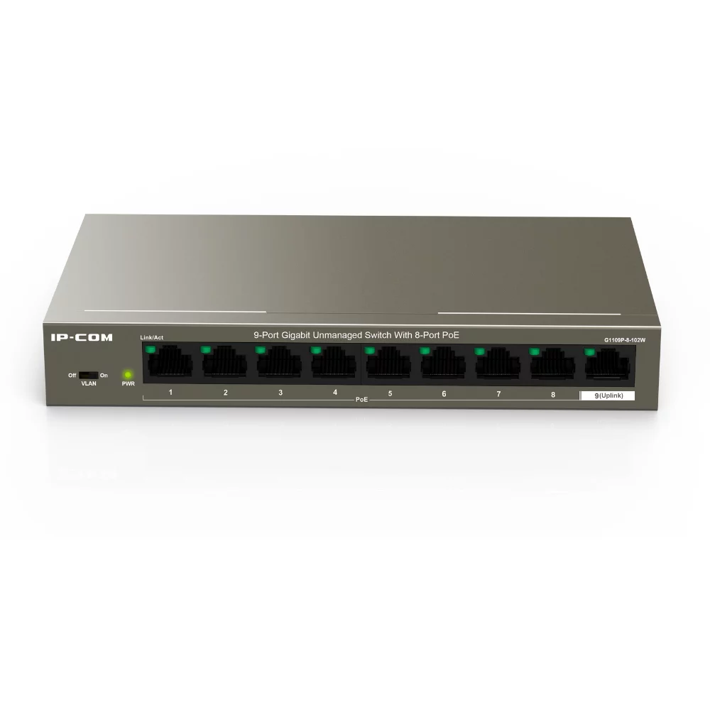 Dahua IP-COM 9 Port Gigabit Switch with 8 Port POE G1109P-8-102W