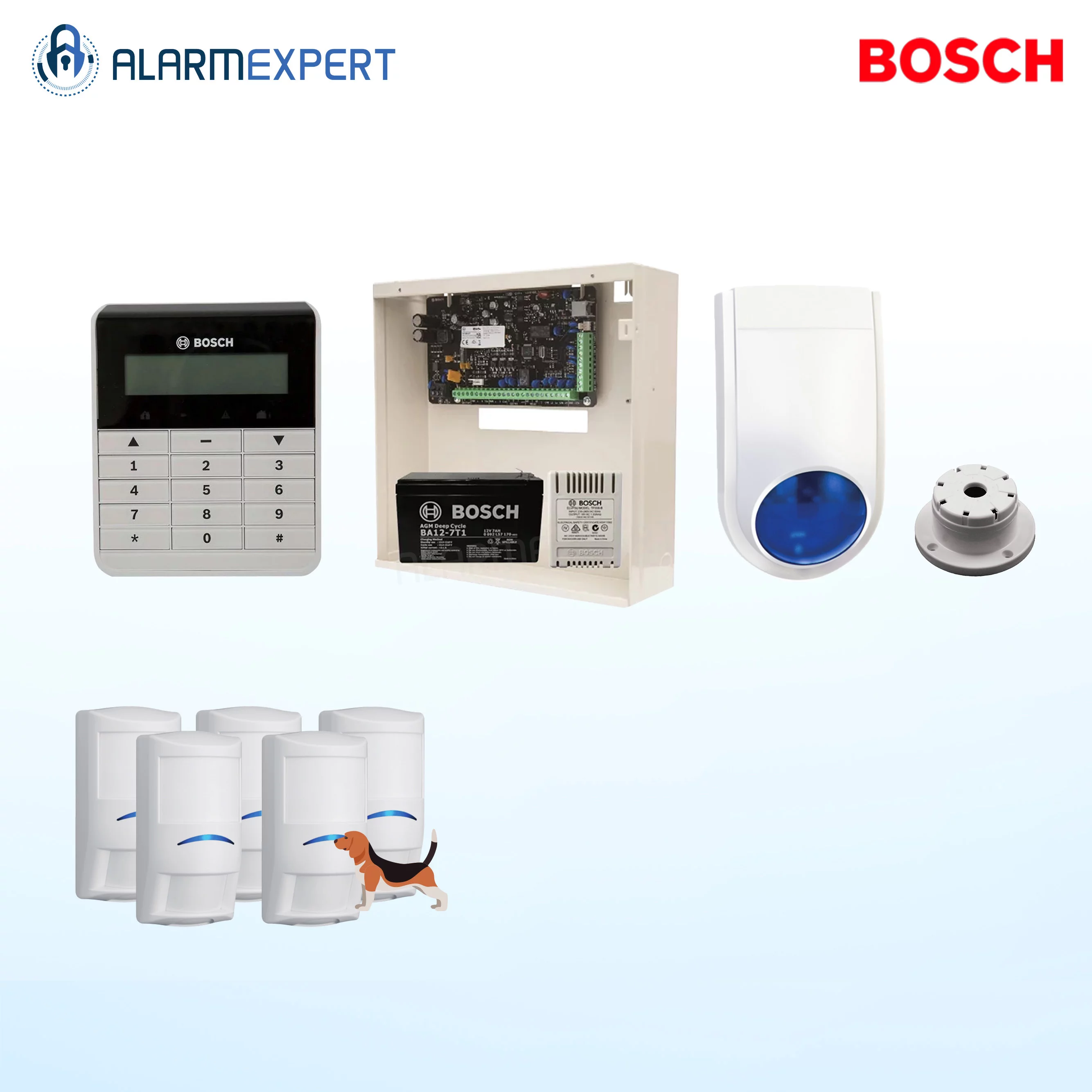 Bosch Solution 2000 + 5 Tri-Techs (Pet Proof) + Text Keypad