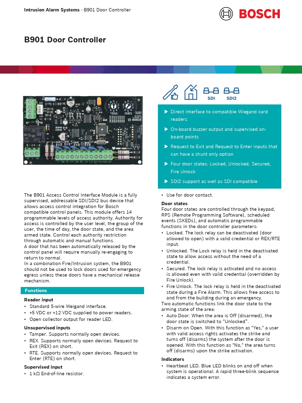 Bosch B901 Door Controller Module G series Alarm Expert