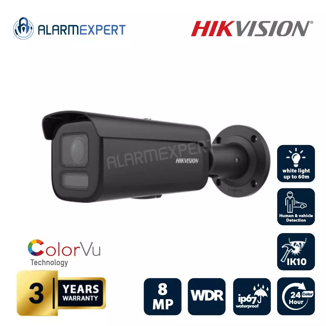 Hikvision 8 MP ColorVu Motorize Varifocal Bullet Network Camera Black DS-2CD2687G2T-LZS
