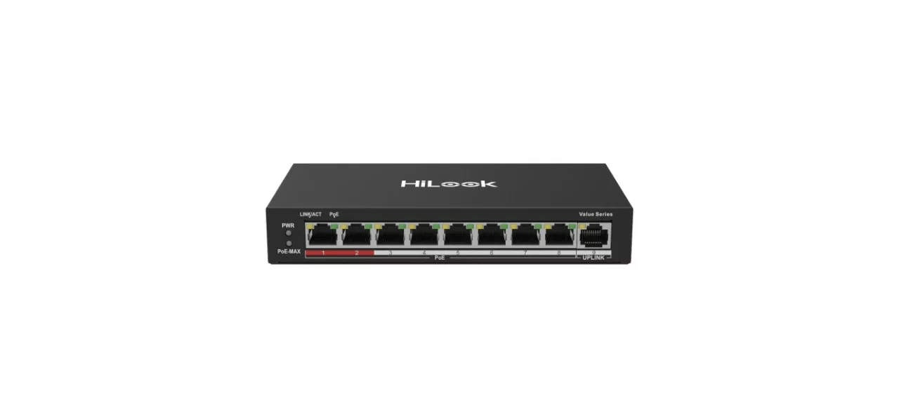 HiLook 8 Port Fast Ethernet Unmanaged POE Switch NS-0109P-60(B)