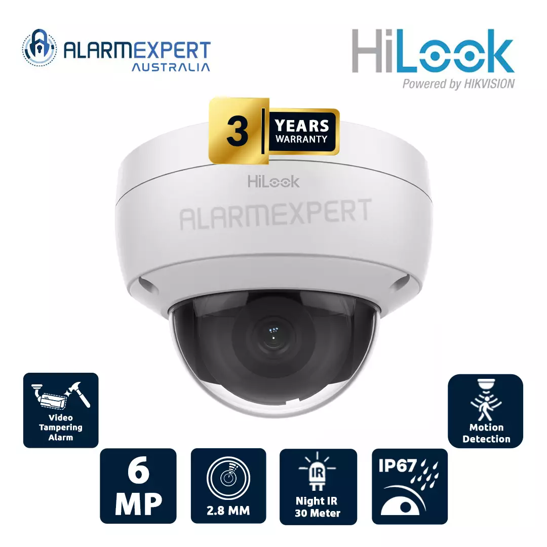 HiLook 6 MP Fixed Turret Lens 2.8 mm Network Camera IPC-D261H-MU