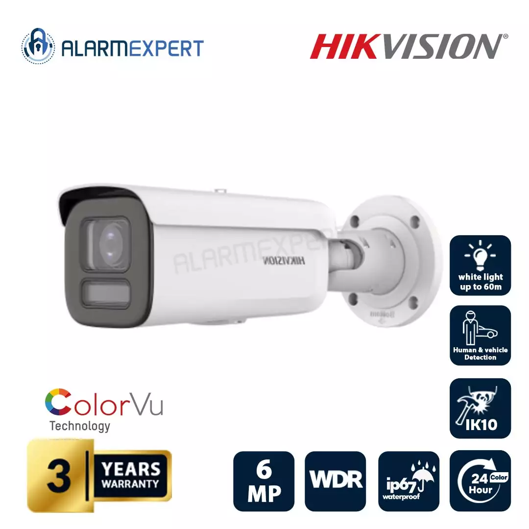 Hikvision 6 MP ColorVu Motorize Lens 2.8 to12 mm Varifocal Bullet Network Camera DS-2CD2667G2T-LZS