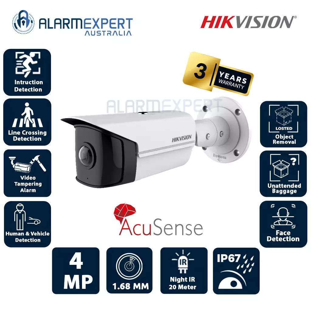 Hikvision 4 MP Super Wide Angle Fixed Bullet Network Camera DS-2CD2T45G0P-I