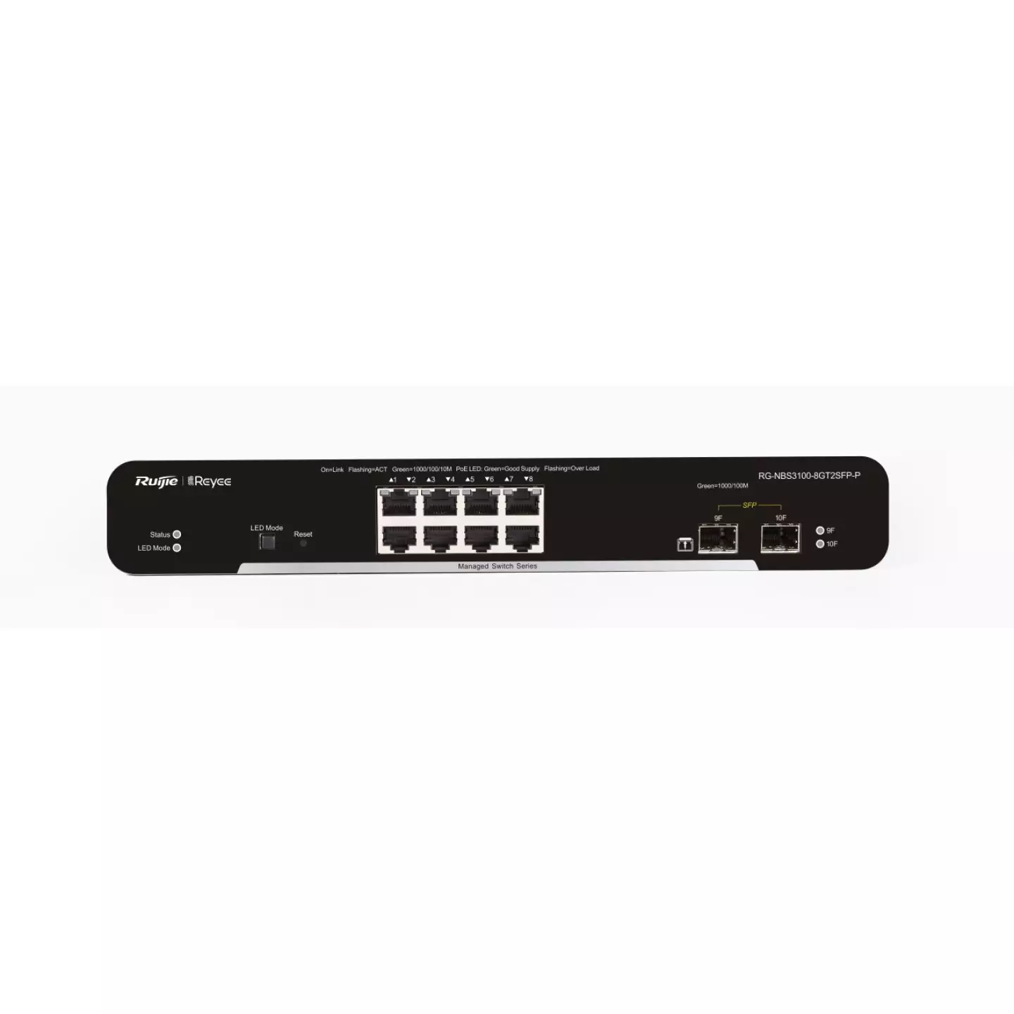 Ruijie 10-Port Gigabit Layer 2 Cloud Managed PoE Switch RG-NBS3100-8GT2SFP-P
