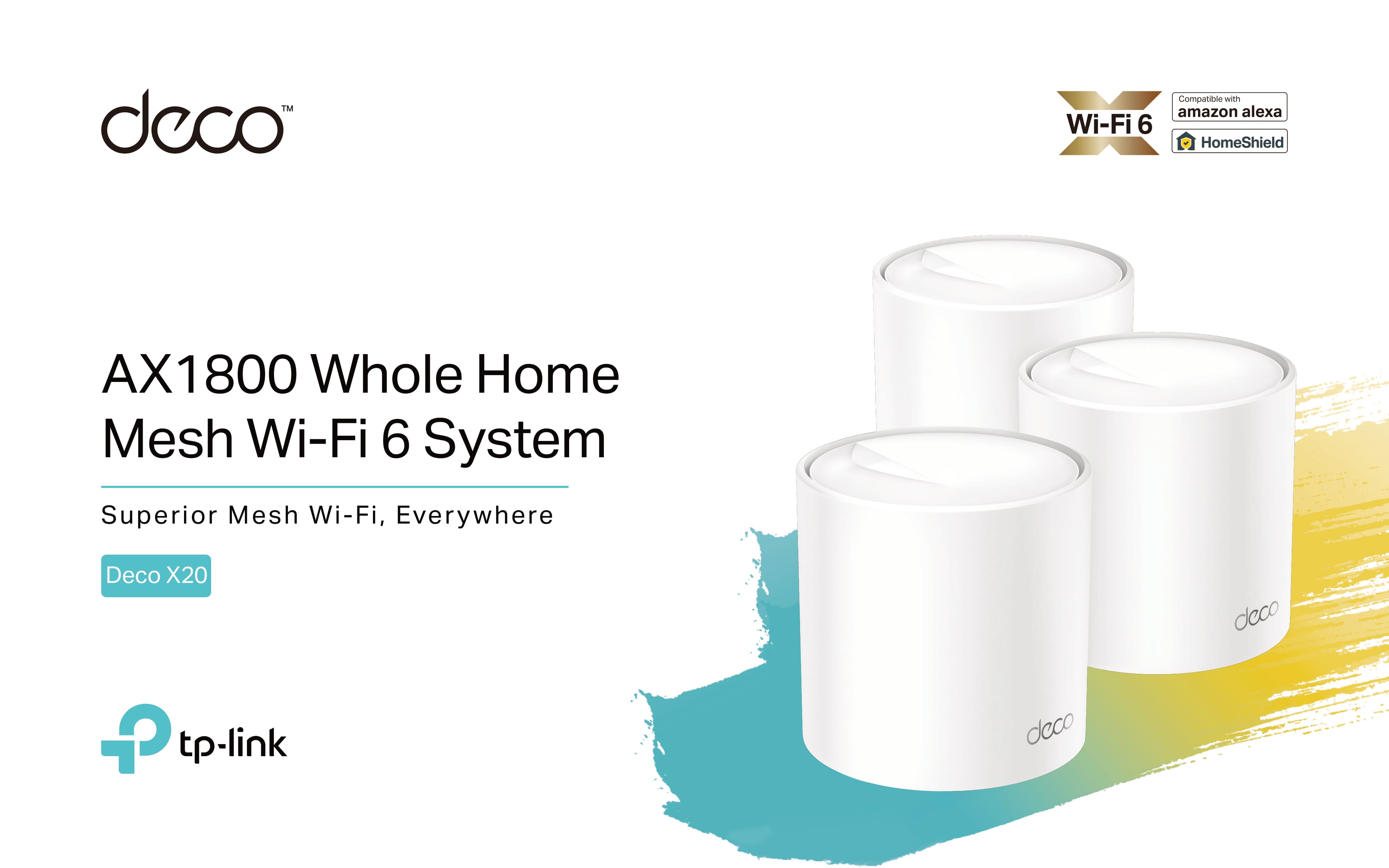 TP-Link AX1800 Whole Home Mesh Wi-Fi 6 System Deco X20(2-pack)