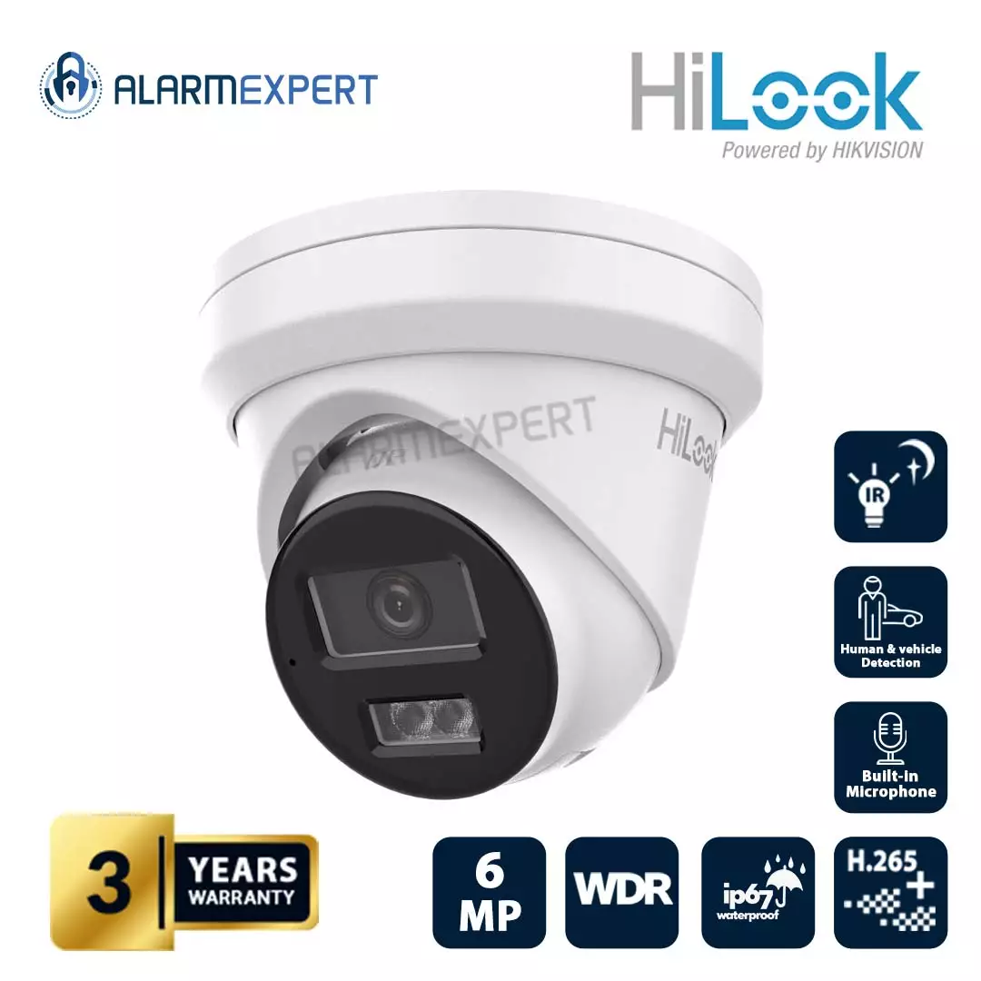 HiLook 6 MP Intelligent Dual IR Fixed Turret Network Camera