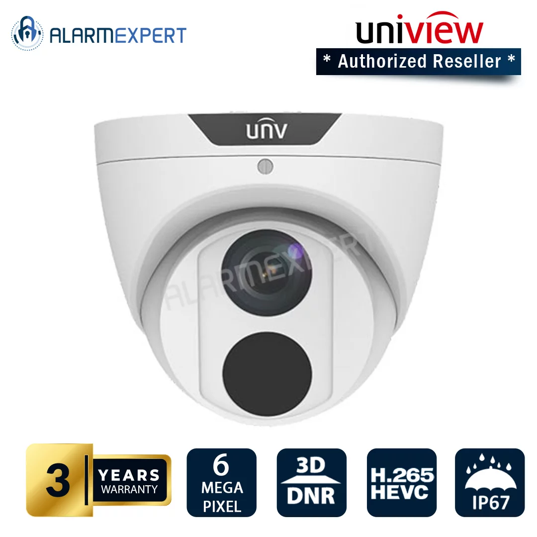Uniview 6MP IR Ultra 265 Outdoor Turret Dome IP Security Camera IPC3616SR3-DPF28M