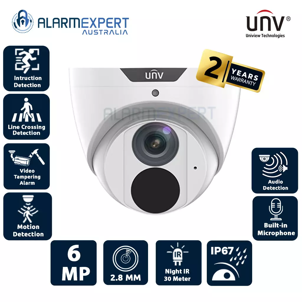 Uniview 6MP HD IR Fixed Eyeball Network Camera IPC3616LE-ADF28KM-G